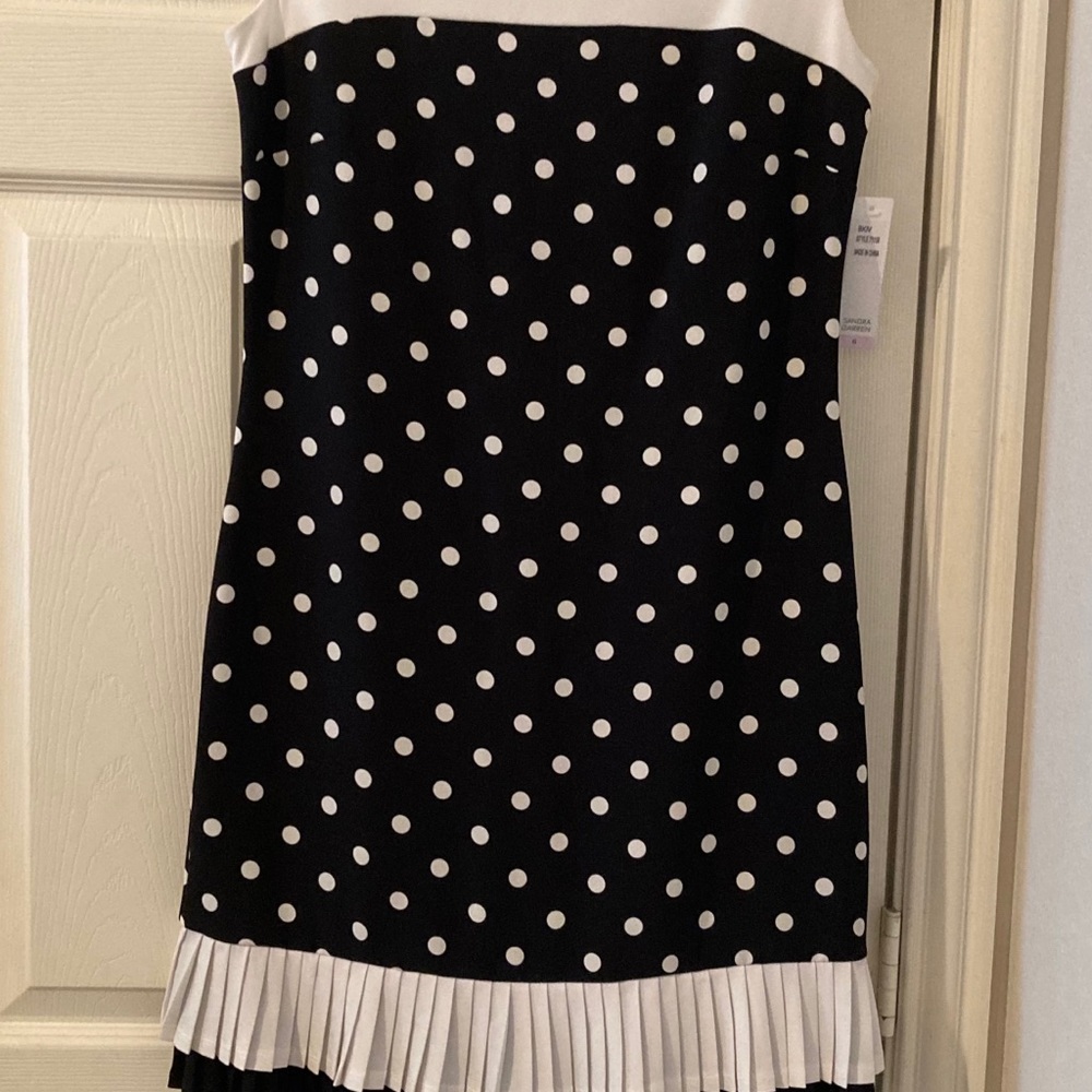 Black &baige dress.